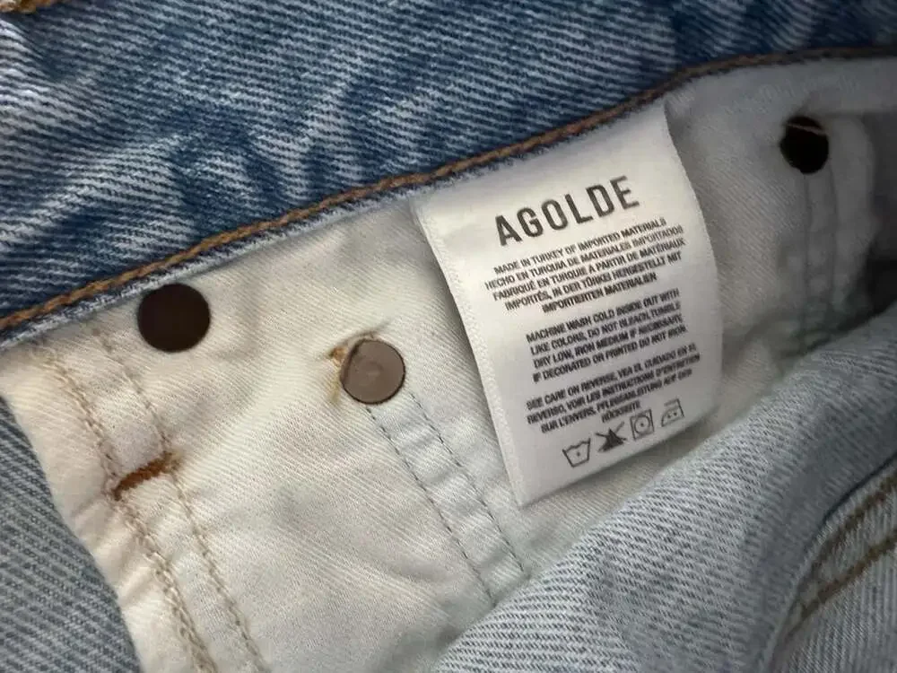 Agolde Parker Long Vintage Cut Off Denim Shorts Size 30
